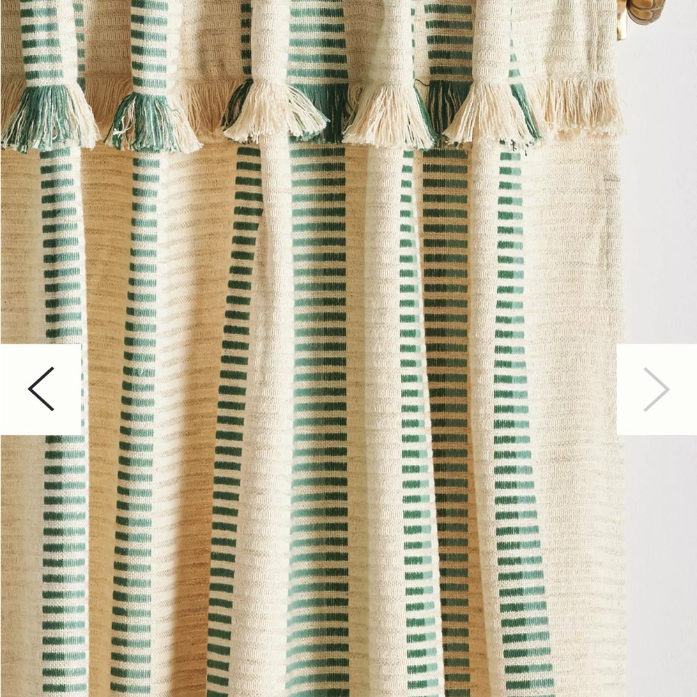 Anthropologie Pieced Stripe Cotton Blend Woven Curtain (2 panels)